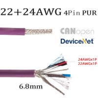 RFcoms Devicenet Bus Cable 2 core Flexible Bus wire PVC 2X22AWG Cable + PUR 2X24AWG Net Cable